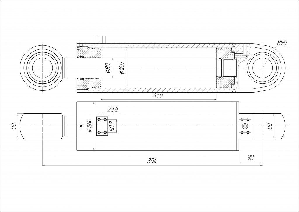 Гильза гидроцилиндра чертеж