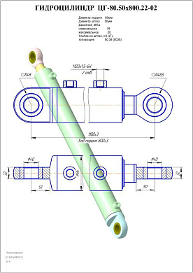 Гидроцилиндр ЦГ-80.50х800.22-02