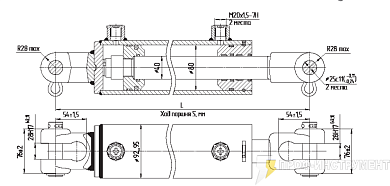 Гидроцилиндр МС80/40х200-3(4).44(515)